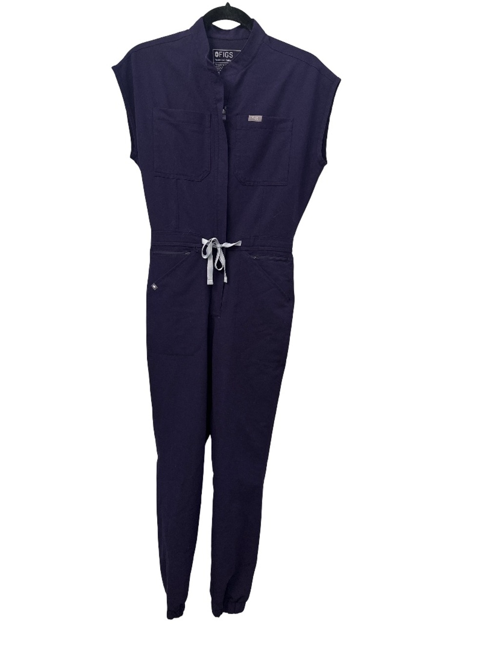 Figs Purple Sleeveless Scrub Jumpsuit with Drawstring